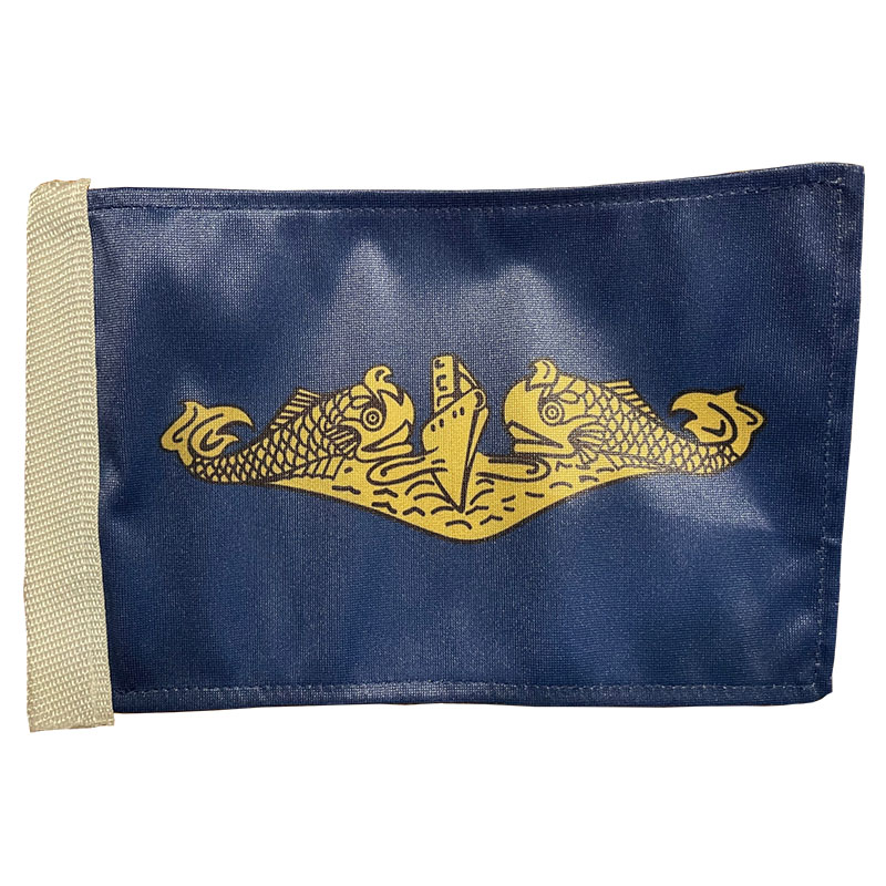 blue flag with gold dolphins logo