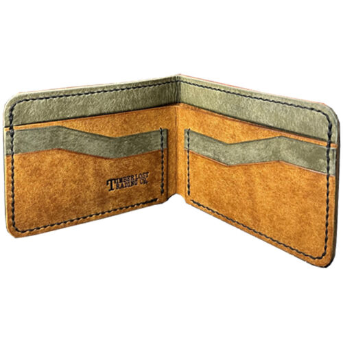 open leather wallet