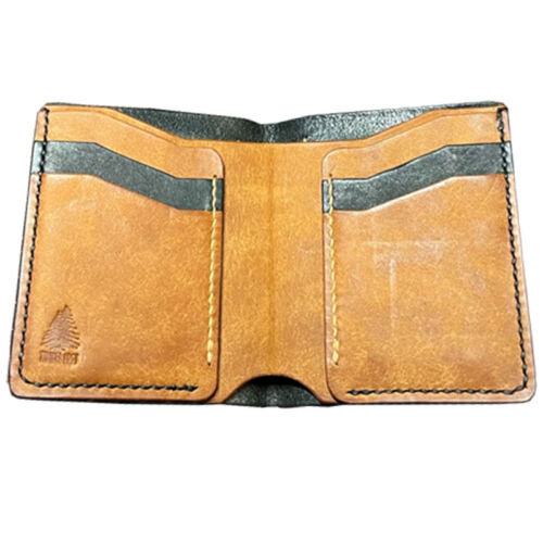 Open leather wallet